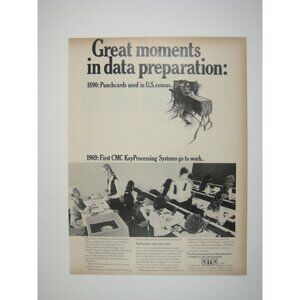 Computer Machinery Corp Key Processing Punchcard ADVERT 1960s Vintage Print Ad
